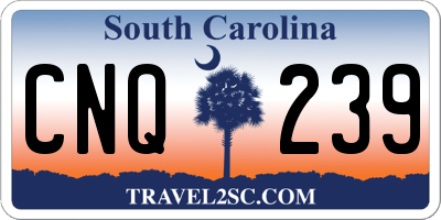 SC license plate CNQ239