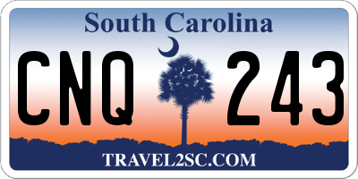 SC license plate CNQ243