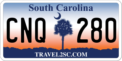 SC license plate CNQ280
