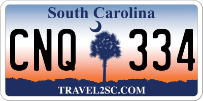 SC license plate CNQ334