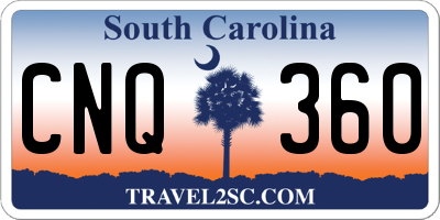 SC license plate CNQ360