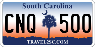 SC license plate CNQ500