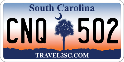 SC license plate CNQ502