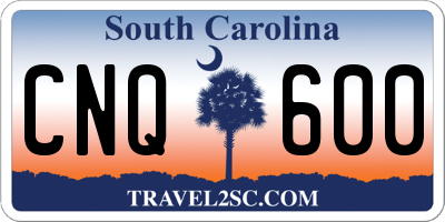 SC license plate CNQ600