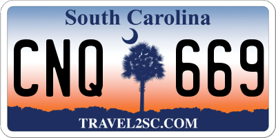 SC license plate CNQ669