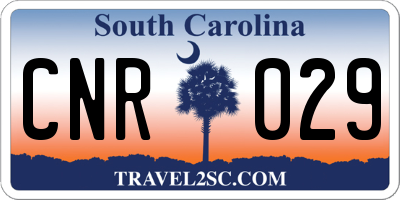 SC license plate CNR029