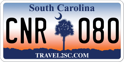 SC license plate CNR080