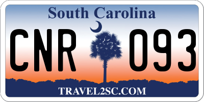 SC license plate CNR093