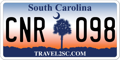 SC license plate CNR098