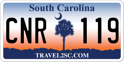 SC license plate CNR119