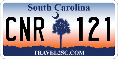 SC license plate CNR121