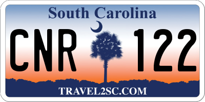SC license plate CNR122