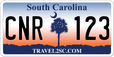 SC license plate CNR123