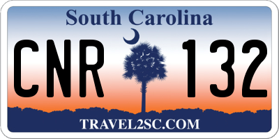 SC license plate CNR132