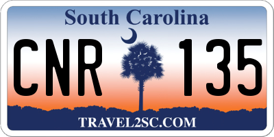 SC license plate CNR135