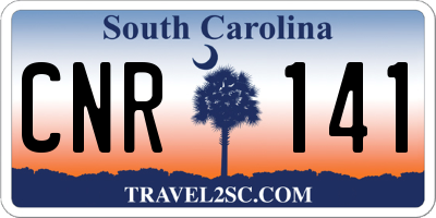 SC license plate CNR141