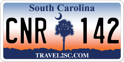 SC license plate CNR142