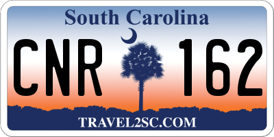 SC license plate CNR162