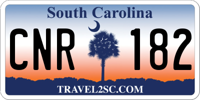 SC license plate CNR182