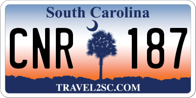SC license plate CNR187