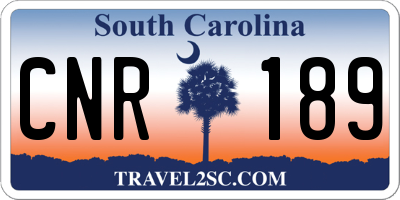 SC license plate CNR189
