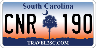 SC license plate CNR190