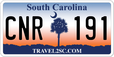 SC license plate CNR191