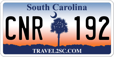 SC license plate CNR192