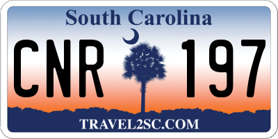 SC license plate CNR197