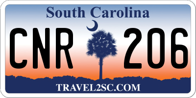 SC license plate CNR206