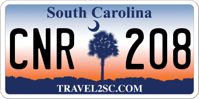 SC license plate CNR208