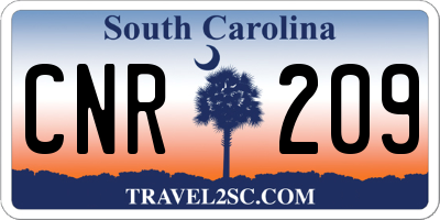 SC license plate CNR209