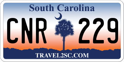 SC license plate CNR229