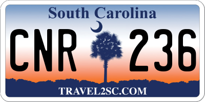 SC license plate CNR236
