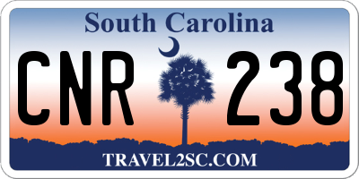 SC license plate CNR238