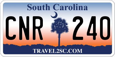 SC license plate CNR240