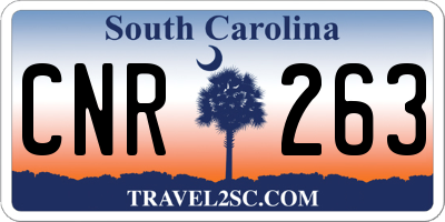 SC license plate CNR263