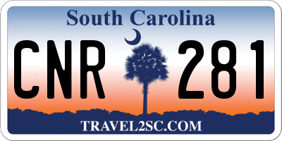 SC license plate CNR281
