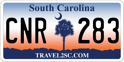 SC license plate CNR283