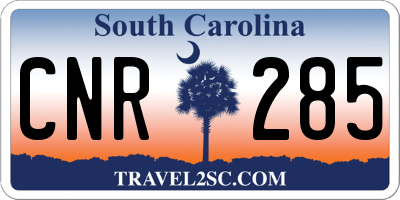 SC license plate CNR285