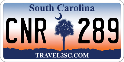 SC license plate CNR289