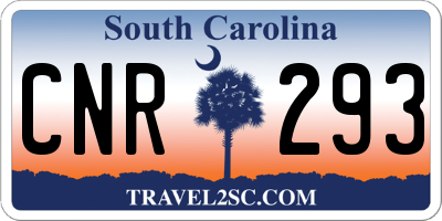 SC license plate CNR293