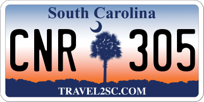 SC license plate CNR305