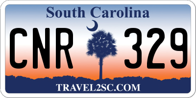 SC license plate CNR329