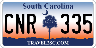 SC license plate CNR335