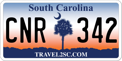 SC license plate CNR342