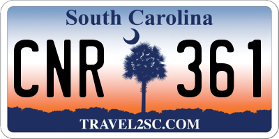 SC license plate CNR361