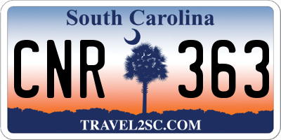 SC license plate CNR363