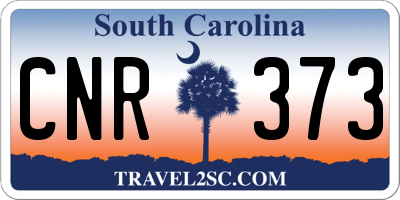SC license plate CNR373
