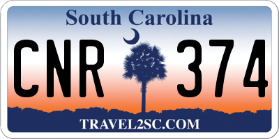 SC license plate CNR374
